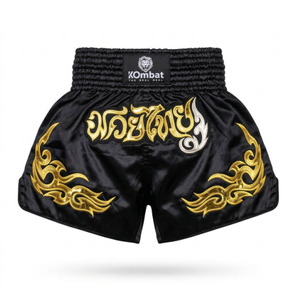 KOMBAT Muay Thai Shorts – Black Gold