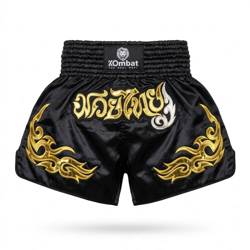 KOMBAT Muay Thai Shorts – Black Gold