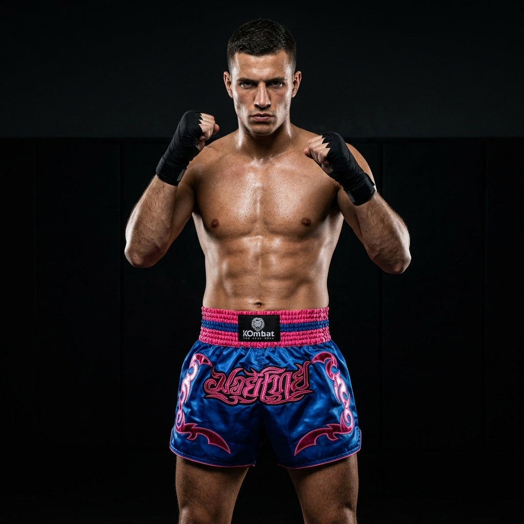 KOMBAT Muay Thai Shorts – Blue Pink