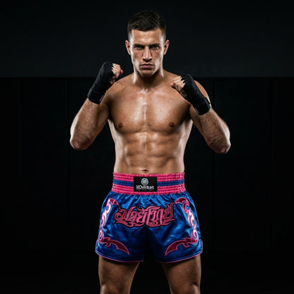 KOMBAT Muay Thai Shorts – Blue Pink