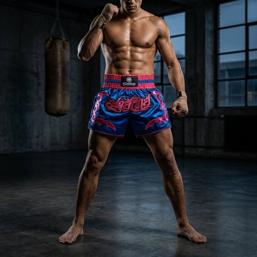 KOMBAT Muay Thai Shorts – Blue Pink
