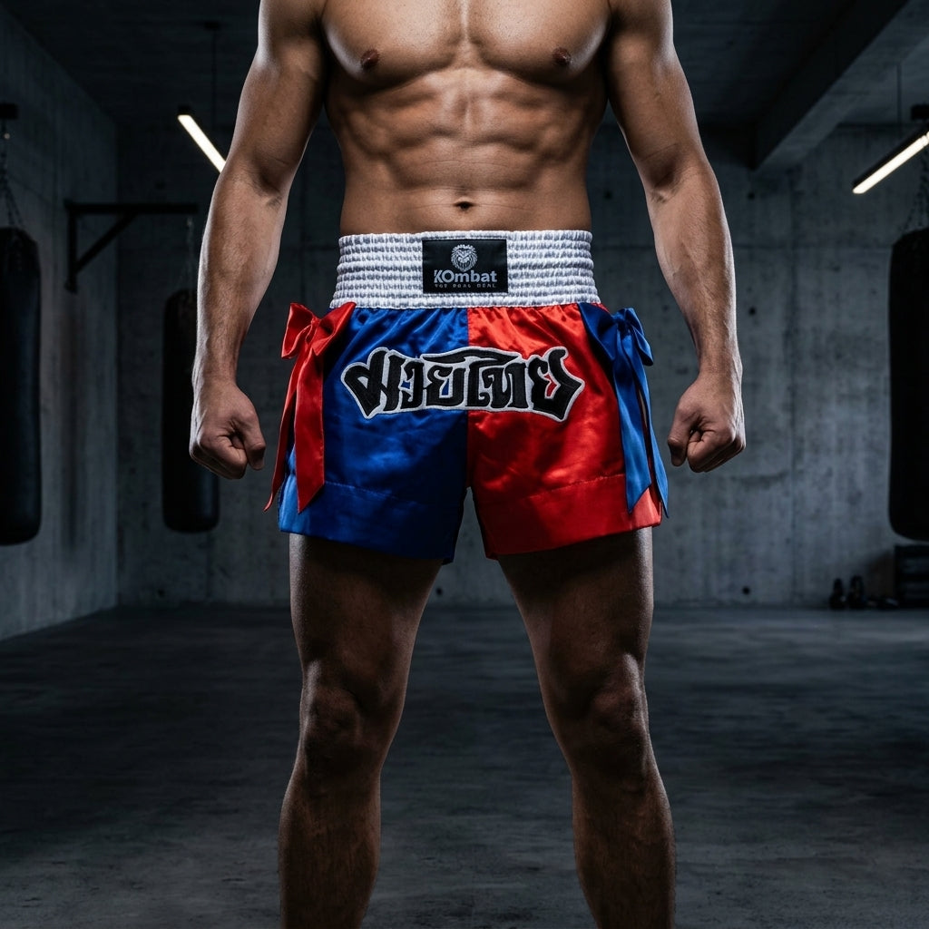 KOMBAT Muay Thai Shorts – Red Blue