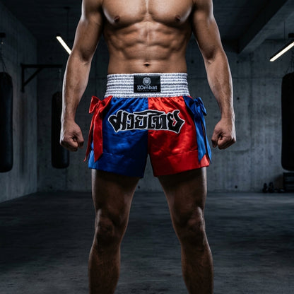 KOMBAT Muay Thai Shorts – Red Blue