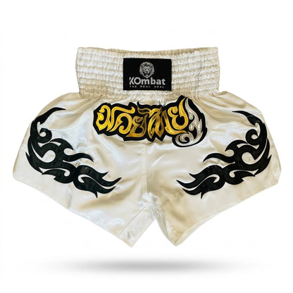 KOMBAT Muay Thai Shorts – Ivory Gold