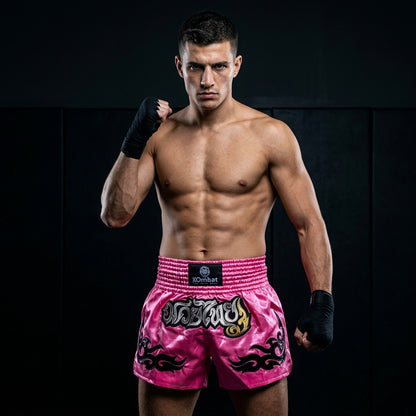 KOMBAT Muay Thai Shorts – Pink Black