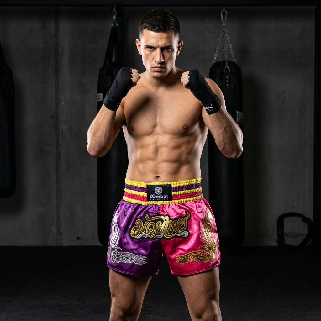 KOMBAT Muay Thai Shorts – Purple Pink