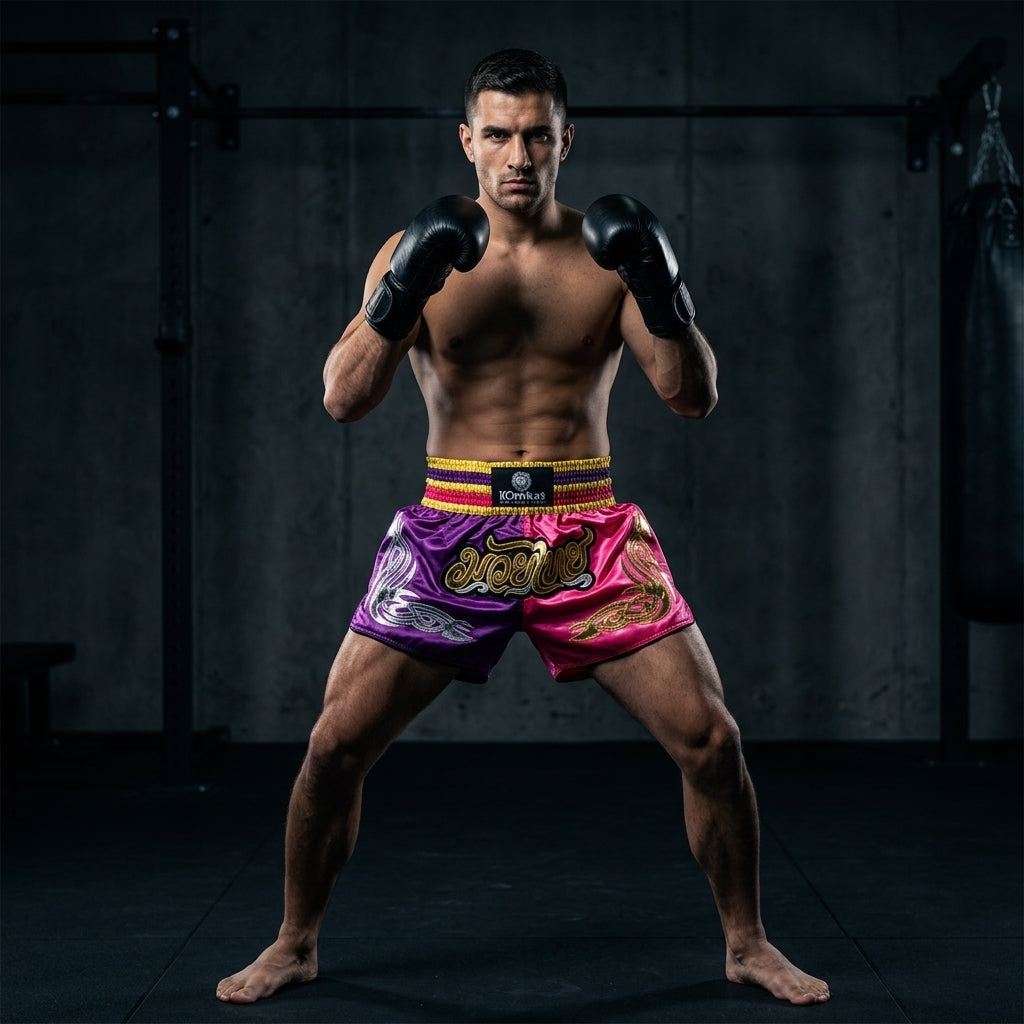 KOMBAT Muay Thai Shorts – Purple Pink