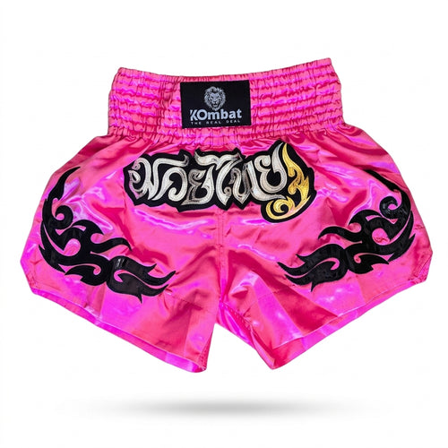 KOMBAT Muay Thai Shorts – Pink Black