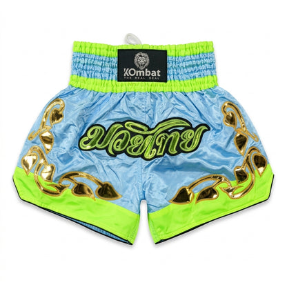 KOMBAT Muay Thai Shorts – Silver Neon